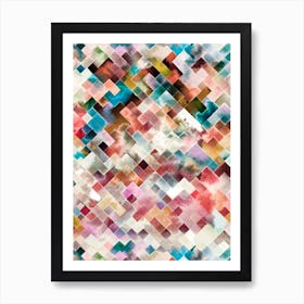 Moody Geometry Multi White Art Print