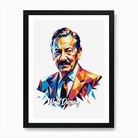 Walt Disney 01 Portrait WPAP Pop Art Art Print