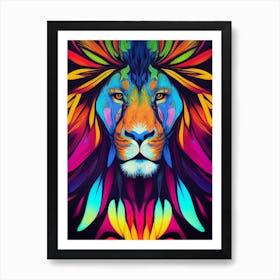 Colorful Lion Art Print