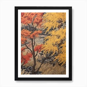 Black Willow 2 Vintage Autumn Tree Print  Art Print