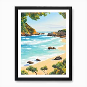 Playa De Bolonia, Cadiz, Spain Contemporary Illustration   Art Print