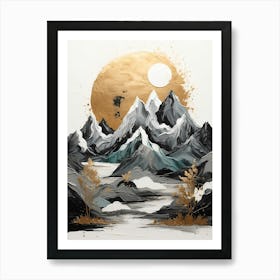Mountain Landscape Oil Painting Art Print