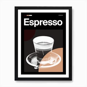 Mid Century Dark Espresso Coffee Art Print