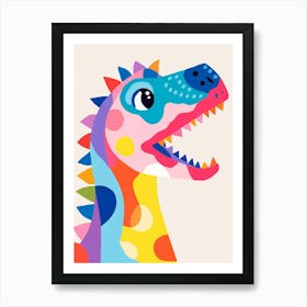 Colourful Dinosaur Scelidosaurus 2 Art Print