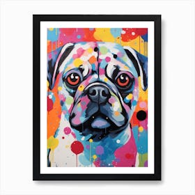 Pug Pop Art Paint Inspired 2 Art Print