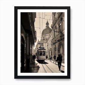 Lisbon, Portugal, Mediterranean Black And White Photography Analogue 3 Art Print