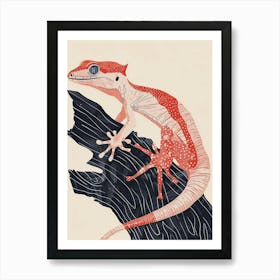 Satanic Leaf Tailed Gecko Abstract Modern Illustration 1 Art Print