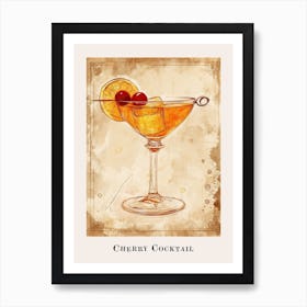 Cherry Cocktail Poster 1 Art Print