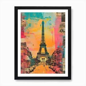 Paris   Retro Collage Style 4 Art Print