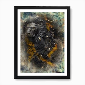 Lion Animal Art Illustration In A Painting Style 03 Art Print