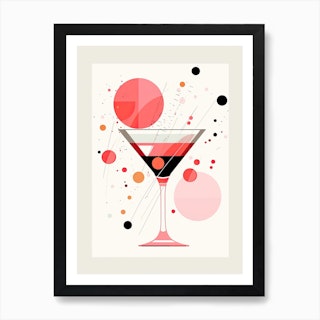 Mid Century Modern Cosmopolitan Floral Infusion Cocktail 1 Art Print