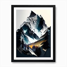 Vanoise National Park France Cut Out Paper Art Print