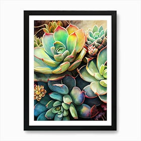 Succulents 3 nature flora Art Print