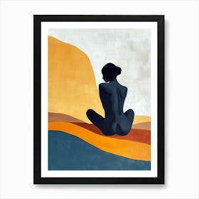 Nude Woman In The Desert, Boho Art Print