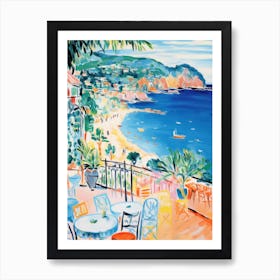 Cala Goloritz, Sardinia   Italy Beach Club Lido Watercolour 2 Art Print