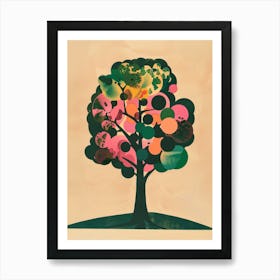 Linden Tree Colourful Illustration 3 Art Print