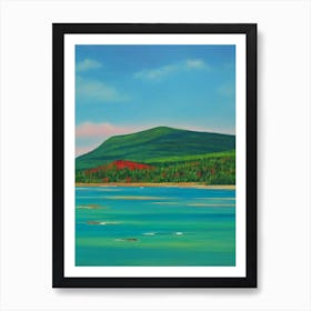 Acadia National Park United States Of America Blue Oil Painting 1  Art Print