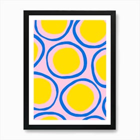 Yellow And Blue Circles Art Print