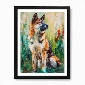 Akita Acrylic Painting 1 Art Print