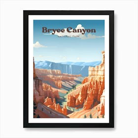 Bryce Canyon National Park Vintage Modern Travel Illustration Art Print