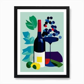 Durif Wine Pop Matisse Cocktail Poster Art Print