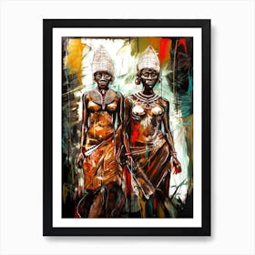 Tribal Sisters - Two African Women Art Print