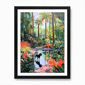 Painting Of A Dog In Royal Botanic Garden, Melbourne Australia In The Style Of Matisse 03 Art Print
