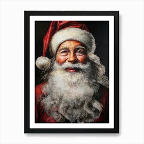 Santa A Portrait Of Joy Poster Art Print