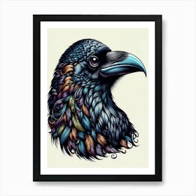 Raven Head 1 Art Print