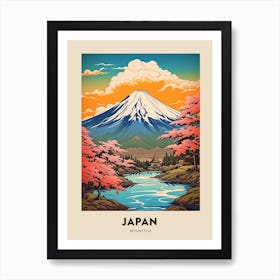 Mount Fuji Japan 3 Vintage Hiking Travel Poster Art Print
