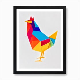 Rooster 2 Origami Bird Art Print