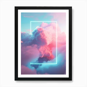 Pink Clouds Rectangle Art Print