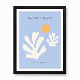 Cut Outs Abstract Leaves Baby Blue Art Print