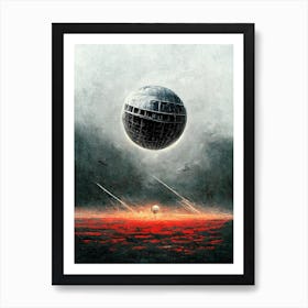 Round Spaceship Star Art Print