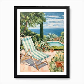 Sun Lounger By The Pool In Otranto Italy 2 Art Print