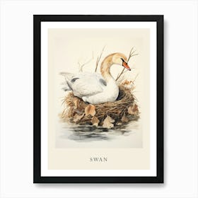 Beatrix Potter Inspired  Animal Watercolour Swan 2 Art Print