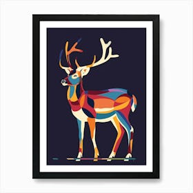 Colorful Deer 1 Art Print