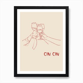 Cin Cin Red Art Print