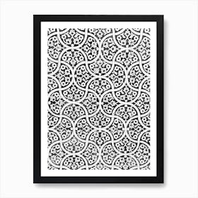 Black And White Pattern Tiles Art Print