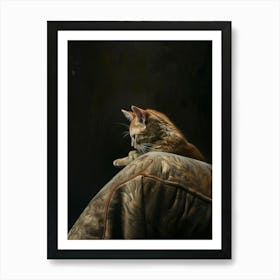 Cat On A Couch Art Print