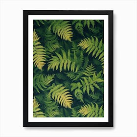 Pattern Poster Sword Fern 3 Art Print