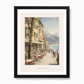 Vintage Winter Poster Lake Como Italy 1 Art Print