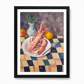 Prawn Still Life Painting Art Print