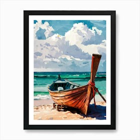 Boat On The Beach 2 Art Print