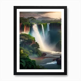 Iguacu Falls Of The North, Brazil Realistic Photograph (2) Art Print