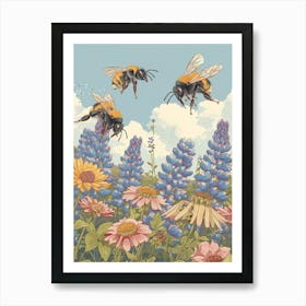 Mason Bee Storybook Illustrations 1 Art Print