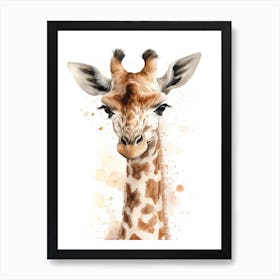 Baby Giraffe Watercolour Nursery 2 Art Print