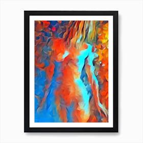 Abstract Nude Woman Painting Art Print