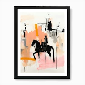 Black Horse Style Abstract Art Print