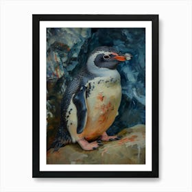 Adlie Penguin Bleaker Island Oil Painting 3 Art Print